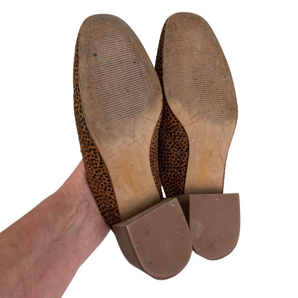 Madewell The Willa Loafer Spotted Calf Hair Slip On Mules Size 7 Brown Black - Picture 7 of 10
